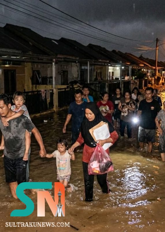 ​Banjir Rendam Perumahan di Puuwatu Kendari, Ratusan Rumah Tergenang Dan Warga Mulai Evakuasi Diri
