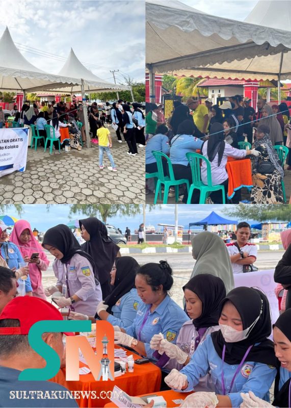 Wujud Kepedulian Sesama, BEM INKEIS Menara Bunda Kolaka Gelar Pemeriksaan Kesehatan Gratis di Pantai Mandra