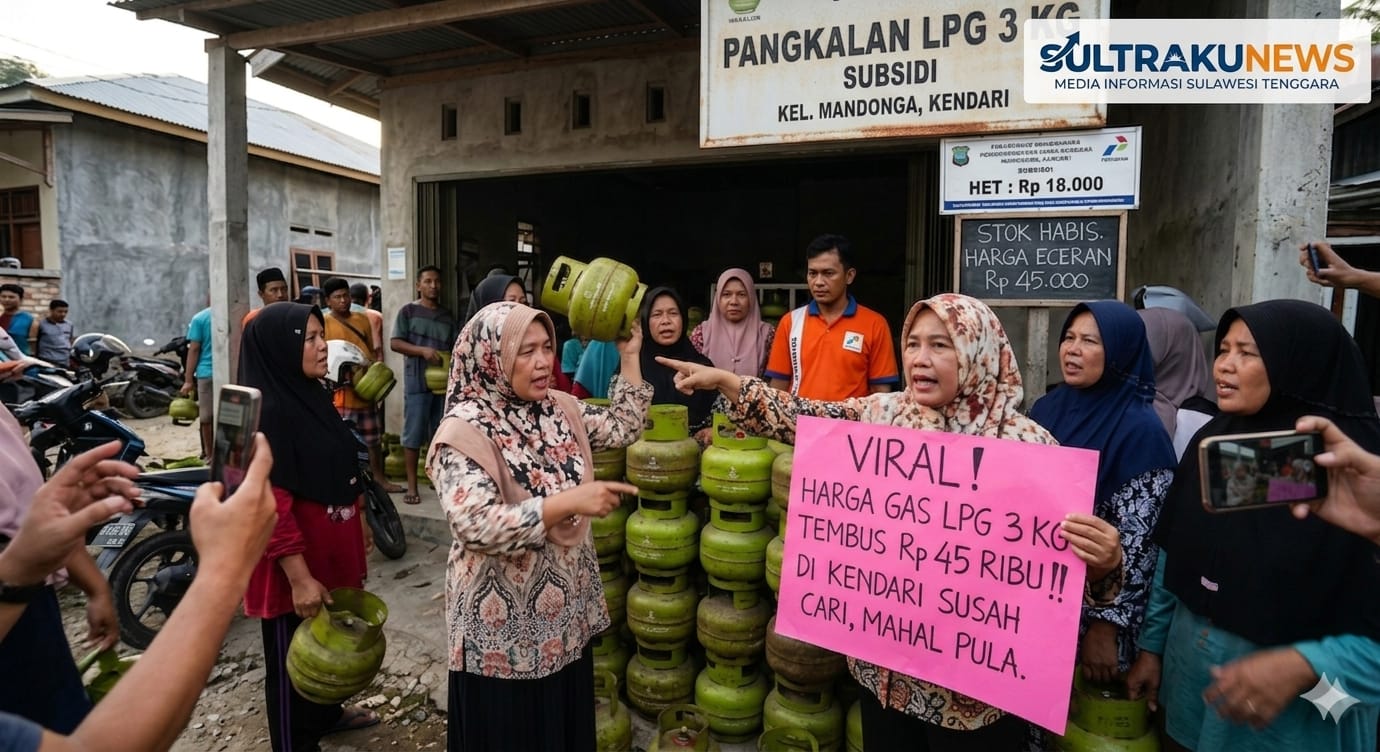 Viral di Sosmed, Emak-Emak di Kendari Keluhkan Harga Gas LPG 3 Kg Tembus Rp 45 Ribu