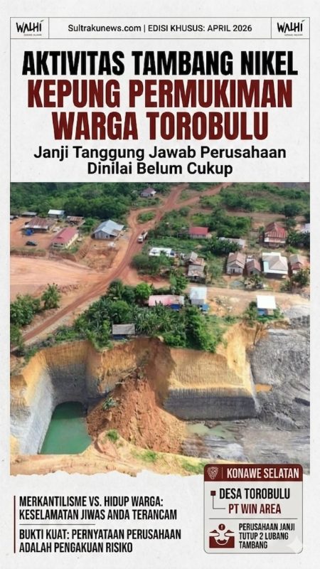 Aktivitas Tambang Nikel Kepung Permukiman Warga Torobulu, Janji Tanggung Jawab Perusahaan Dinilai Belum Cukup