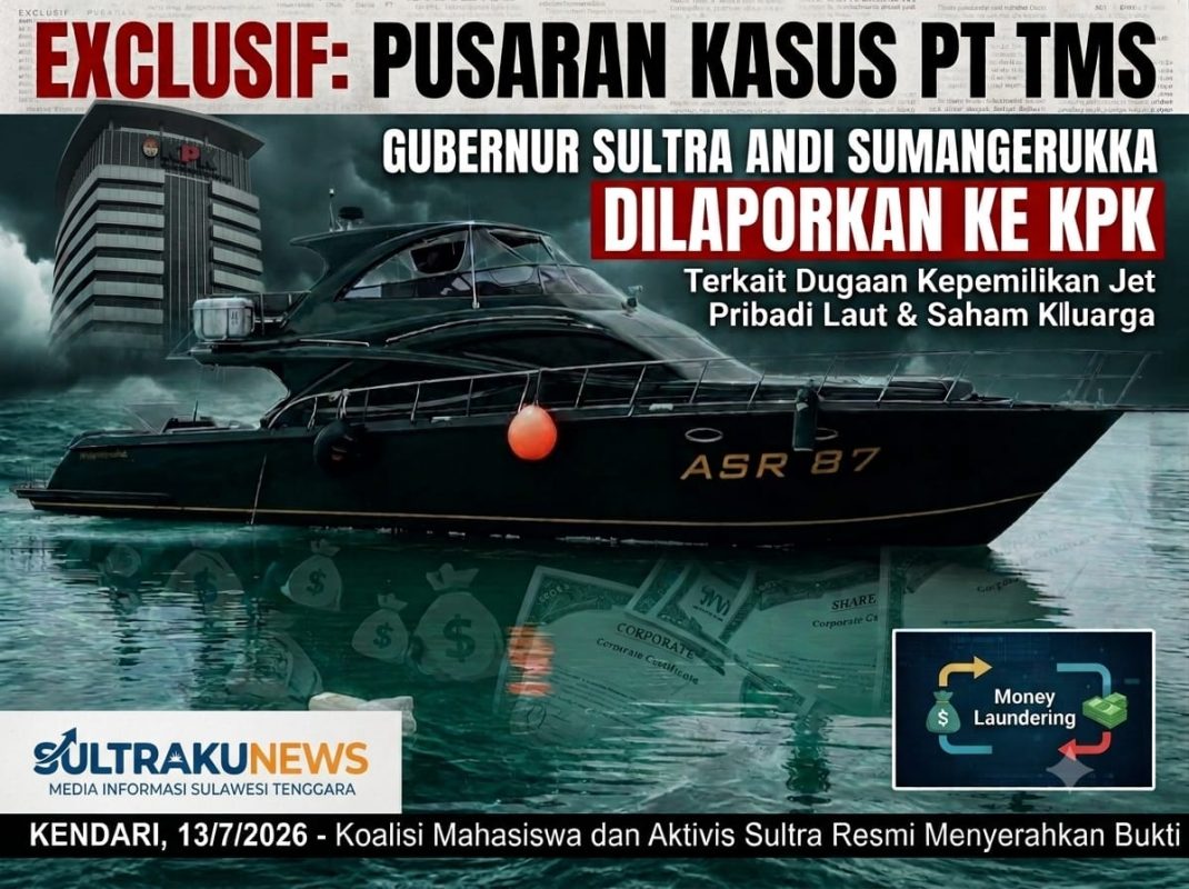 Pusaran Kasus PT TMS: Gubernur Sultra Andi Sumangerukka Dilaporkan Ke KPK Terkait Jet Laut Dan Saham Keluarga