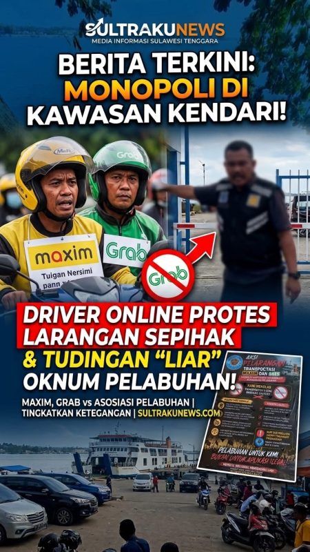 MONOPOLI DI KAWASAN KENDARI: Driver Online Protes Larangan Sepihak dan Tudingan ‘Liar’ Oknum Driver Pelabuhan