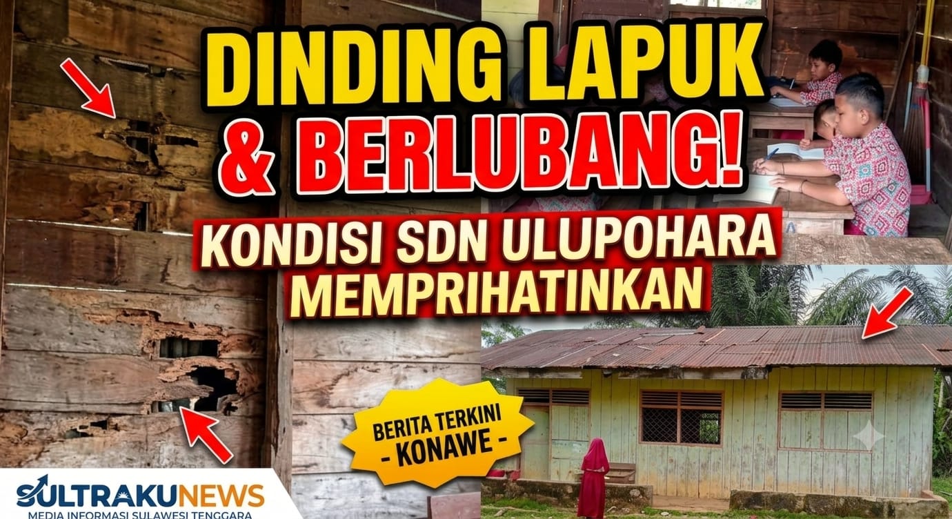 Dinding Lapuk dan Berlubang, Kondisi SDN Ulupohara Konawe Sangat Memprihatinkan