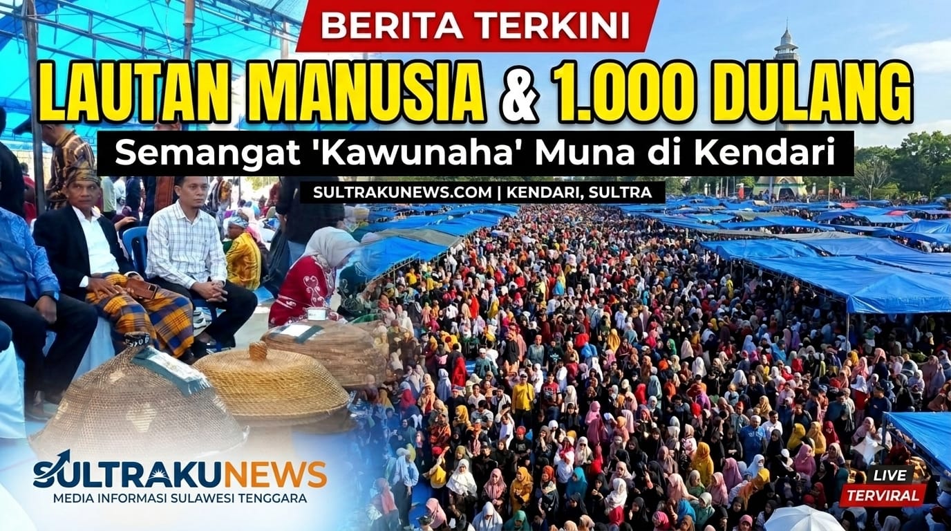 Lautan Manusia dan 1.000 Dulang: Saat Semangat ‘Kawunaha’ Warga Muna Mengguncang Kota Kendari