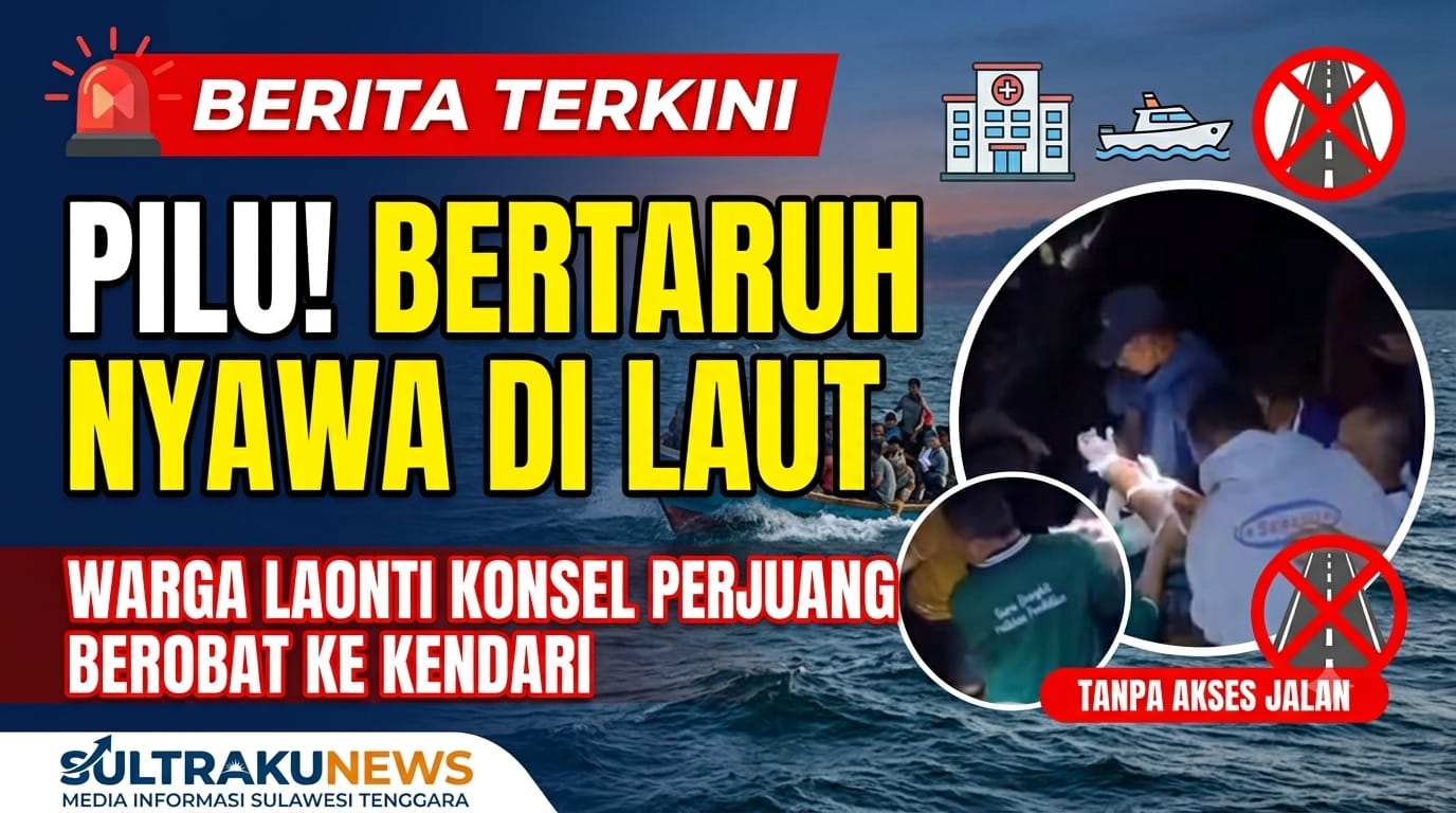 Pilu! Bertaruh Nyawa di Laut, Warga Laonti Konsel Berjuang Cari Berobat ke Kendari Tanpa Akses Jalan