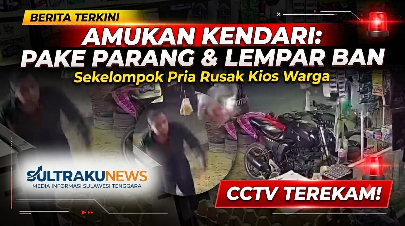 Membawa Parang dan Lempar Ban, Sejumlah Pria Mengamuk Rusak Kios Warga di Kendari