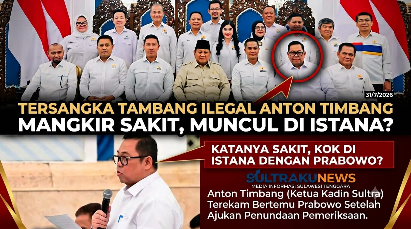 Mangkir Minta Ditunda Karena Sakit, Tersangka Tambang Ilegal Anton Timbang Malah Muncul di Istana Bersama Presiden Prabowo