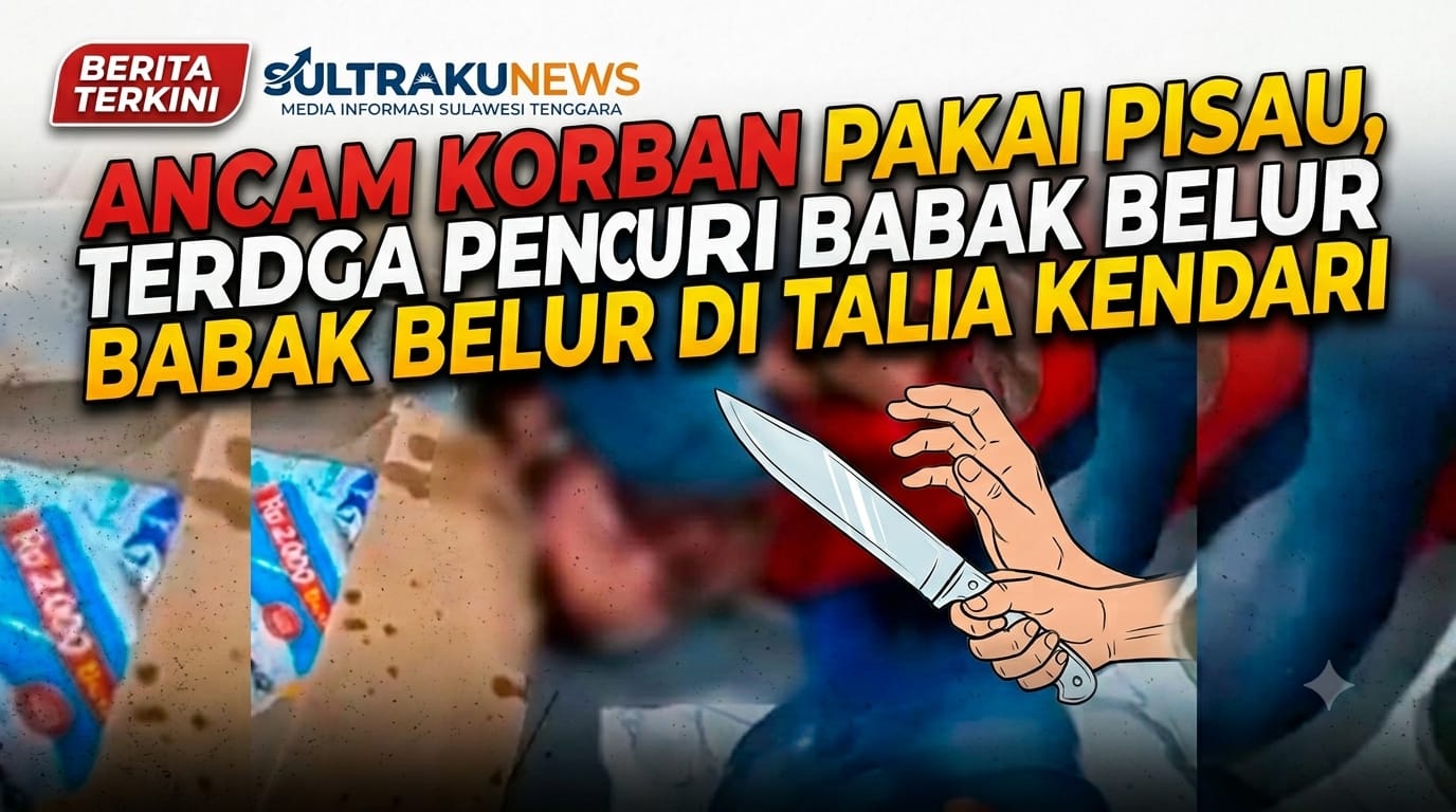 Ancam Korban Pakai Pisau, Terduga Pencuri di Talia Kendari Babak Belur