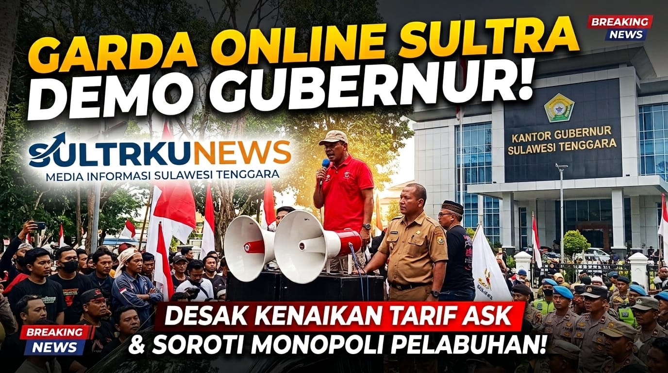 Massa Garda Online Sultra Demo Kantor Gubernur: Desak Kenaikan Tarif ASK hingga Soroti Monopoli Pelabuhan