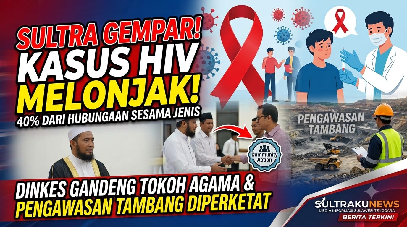 Lonjakan Kasus HIV di Sultra: Penularan Sesama Jenis Capai 40%, Dinkes Gandeng Tokoh Agama dan Ketat Pengawasan Tambang