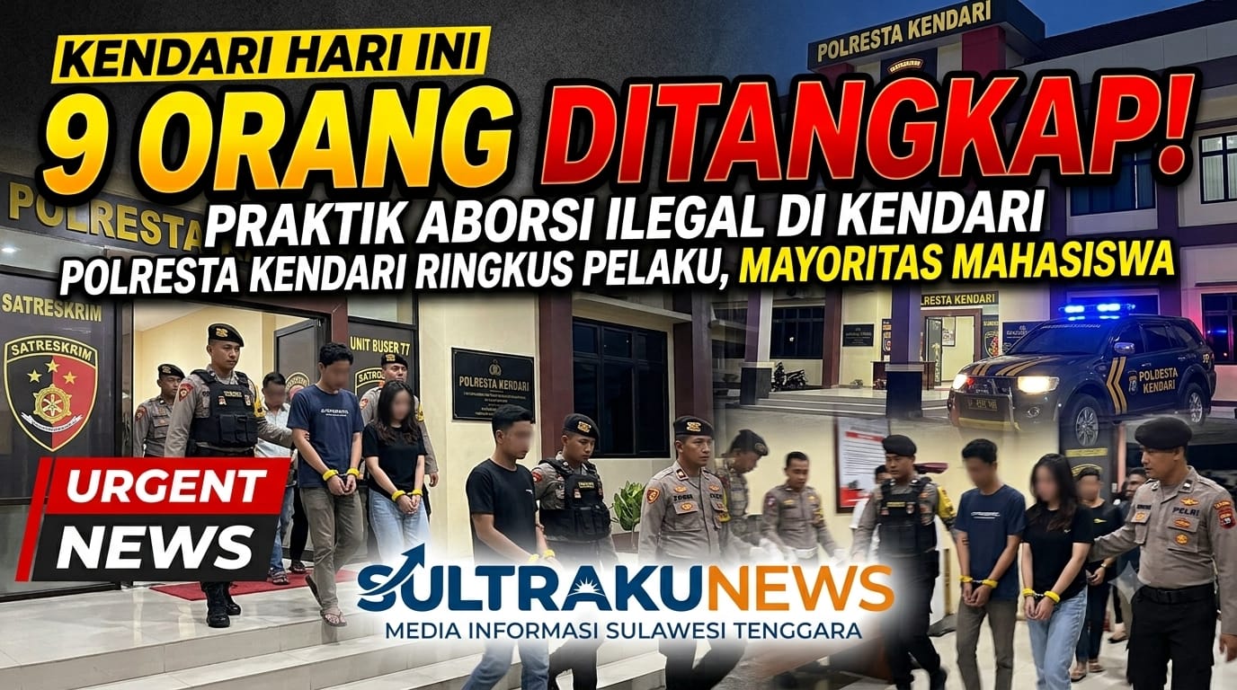 Polresta Kendari Ringkus 9 Orang Terkait Dugaan Praktik Aborsi, Mayoritas Mahasiswa