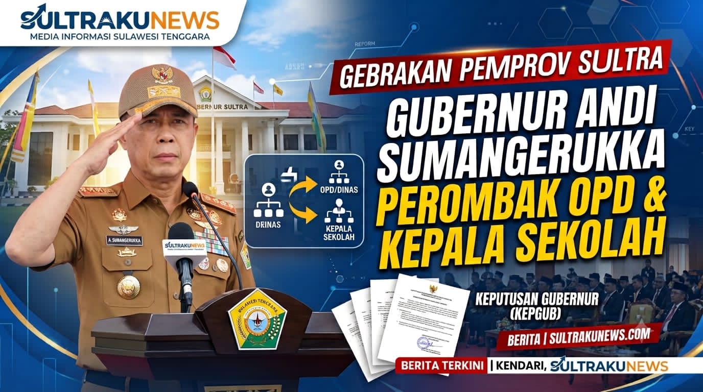 Gebrakan Pemprov Sultra: Gubernur Andi Sumangerukka Lakukan Perombakan Pimpinan OPD hingga Kepala Sekolah