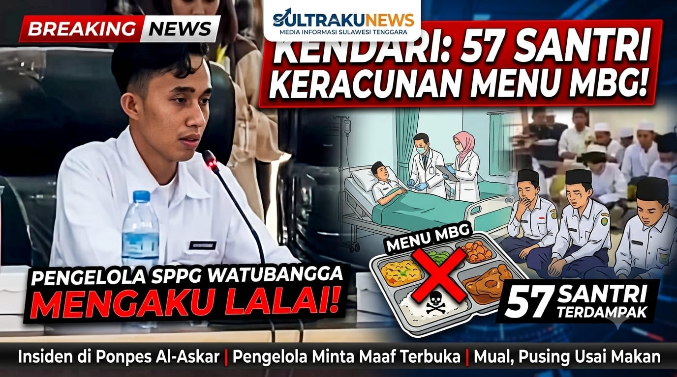Pengelola SPPG Watubangga Mengaku Lalai Usai 57 Santri di Kendari Keracunan Menu MBG